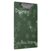 Porte-bloc Rêver d'un blanc flocon de neige de Noël sur vert (Swatch)