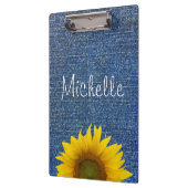 Porte-bloc Revêtement de Denim Rustique Monogramme tournesol (Gauche)