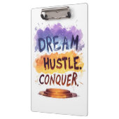 Porte-bloc Rêvez. Hustle. Conquérir. - Typographie motivation (Gauche)