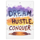 Porte-bloc Rêvez. Hustle. Conquérir. - Typographie motivation (Dos)