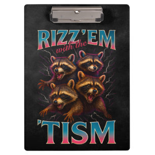 Porte-bloc Rizz Em avec le Tism Meme Autisme Drôle Racoon