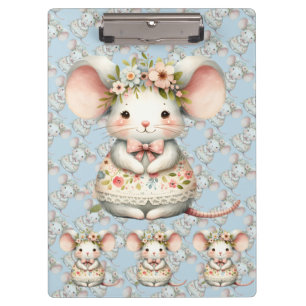 Porte-bloc Robe de souris florale mignonne Couronne de fleurs