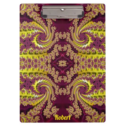 Porte-bloc ROBERT ~ Maroon et Jaune design original (Devant)