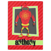 Porte-bloc Robot rouge et vert; Scarlet Red (Dos)