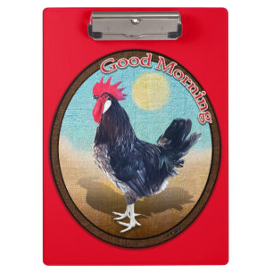 Porte-bloc Rooster de Minorque Bonjour Vintage Oval