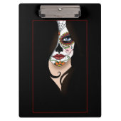 Porte-bloc Rosa Sugar Skull Portrait (Devant)