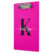 Porte-bloc Rose Chaude Monogramme Noir (Gauche)