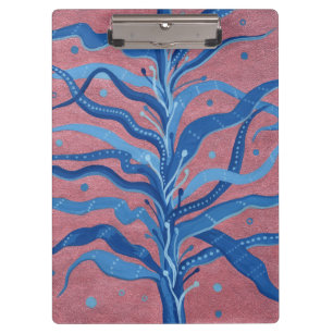 Porte-bloc Rose d'algues bleues Taupe sous l'eau Absract Flor