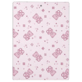 Porte-bloc Rose d'arrière - plan de nounours (Dos)