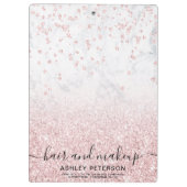 Porte-bloc rose de maquillage parties scintillant en marbre b (Dos)