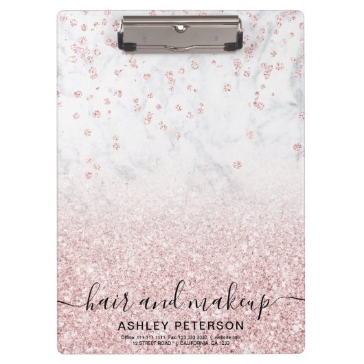 Porte-bloc rose de maquillage parties scintillant en marbre b (Devant)