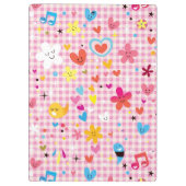Porte-bloc rose de motif de bande dessinée d'amusement (Dos)