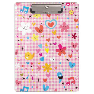 Porte-bloc rose de motif de bande dessinée d'amusement