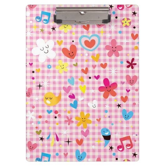 Porte-bloc rose de motif de bande dessinée d'amusement (Devant)