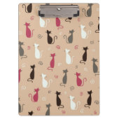 Porte-bloc rose de motif de chats (Devant)