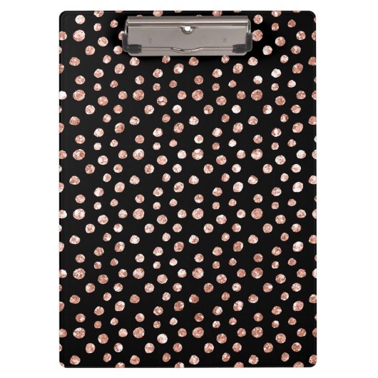Porte-bloc Rose Doré Rose Clair Bronze Points Noir Chic (Devant)