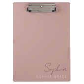 Porte-bloc Rose Dusty customisé Monogramme moderne Nom (Devant)