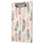 Porte-bloc Rose et motif ethnique pourpre de plume (Gauche)