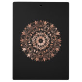 Porte-bloc Rose Gold Black Floral Mandala (Dos)