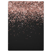 Porte-bloc Rose Gold Blush Pink Parties scintillant Glam Nom  (Dos)