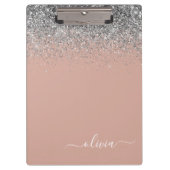 Porte-bloc Rose Gold Blush rose Parties scintillant argent Mo (Devant)