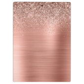 Porte-bloc Rose Gold Métal Brossé Paillettes Monogramme Rose (Dos)