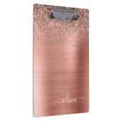 Porte-bloc Rose Gold Métal Brossé Paillettes Monogramme Rose (Swatch)