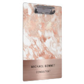 Porte-bloc Rose Gold Metal Marble Consultant Business (Swatch)