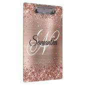 Porte-bloc Rose Gold Pailleté Monogramme Élégant (Swatch)
