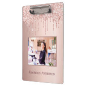 Porte-bloc Rose or blush photo nom gouttes (Gauche)