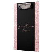 Porte-bloc rose or et parties scintillant élégant monogramme (Gauche)