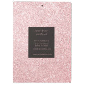 Porte-bloc rose or et parties scintillant élégant monogramme (Dos)