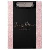 Porte-bloc rose or et parties scintillant élégant monogramme (Devant)