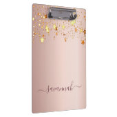 Porte-bloc Rose or rose étoiles nom script glamour (Swatch)