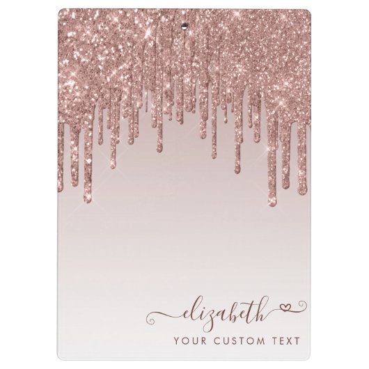 Porte-bloc Rose Parties scintillant or gouttes Étincelle Coeu (Dos)