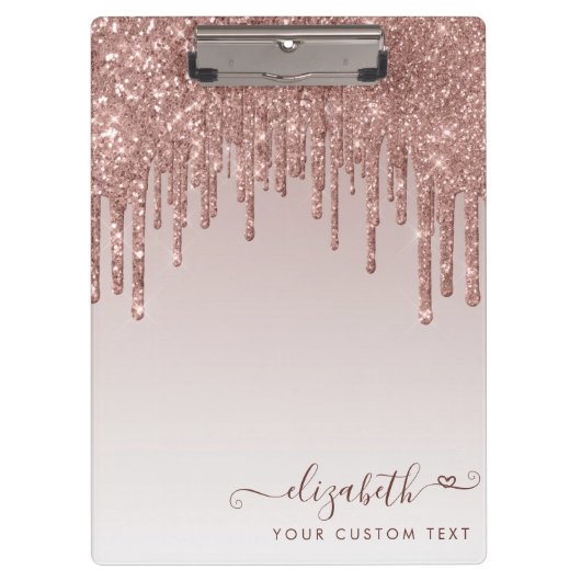 Porte-bloc Rose Parties scintillant or gouttes Étincelle Coeu (Devant)