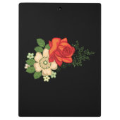 Porte-bloc Rose rouge et marguerites Arrière - plan noir (Dos)