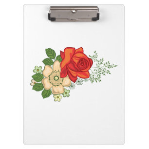 Porte-bloc Rose rouge et pâquerettes