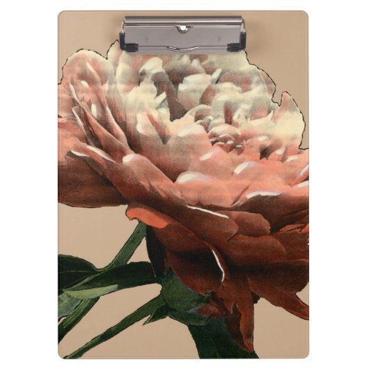 Porte-bloc Rose rouge rubis aux accents blancs (Devant)