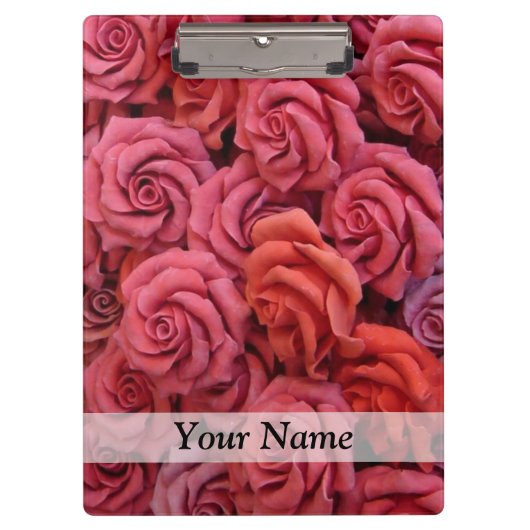 Porte-bloc Roses à fleurs roses (Devant)
