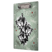 Porte-bloc Roses abstraits, papillons et libellules (Gauche)
