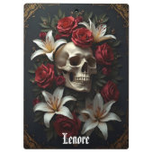 Porte-bloc Roses du crâne et lys (Dos)