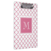 Porte-bloc Roses indien Quatrefoil blanc | votre monogramme (Swatch)
