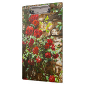 Porte-bloc Roses rouges contre un mur de pierre (Gauche)