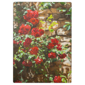 Porte-bloc Roses rouges contre un mur de pierre (Dos)