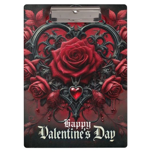 Porte-bloc roses rouges gothiques Saint-Valentin (Devant)