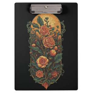 Porte-bloc Roses vintages et Plantes