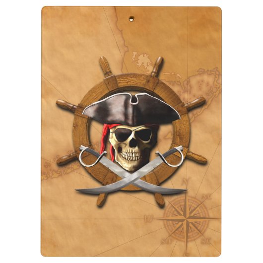 Porte-bloc Roue de pirate de jolly roger (Dos)