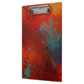 Porte-bloc Rouge, Aqua & Gold Grunge Digital Art Abstrait (Gauche)