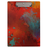 Porte-bloc Rouge, Aqua & Gold Grunge Digital Art Abstrait (Devant)